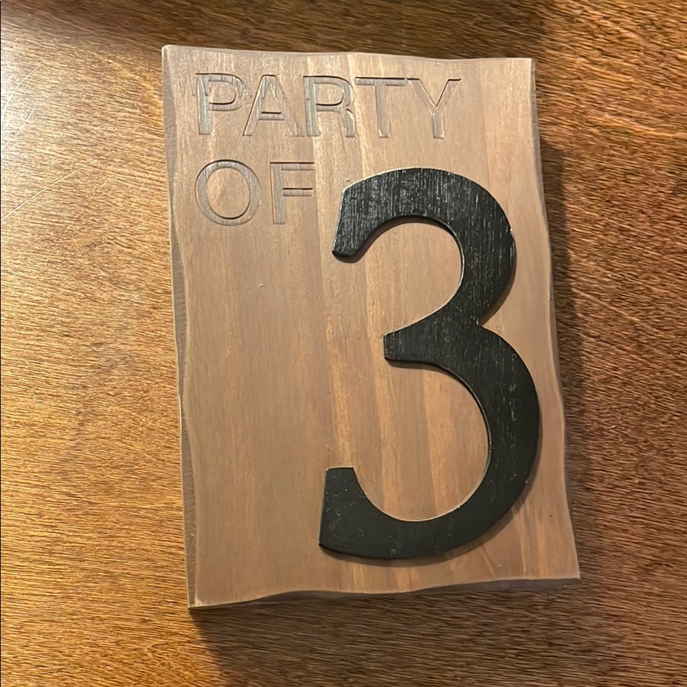 Wooden Party of 3 Sign